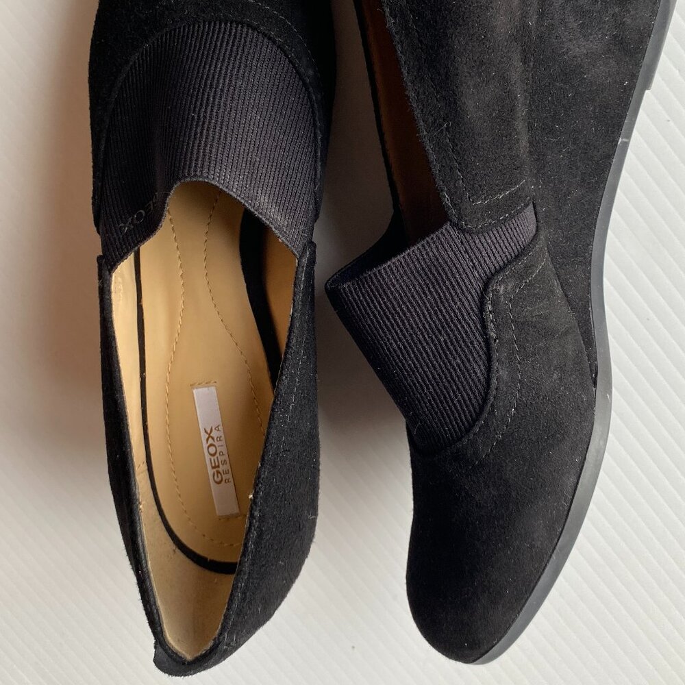 NEW GEOX Respira Suede Wedge Black Shoes US9
